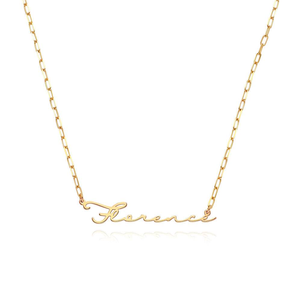 Signature Link Style Name Necklace in 18ct Gold Vermeil-3 product photo