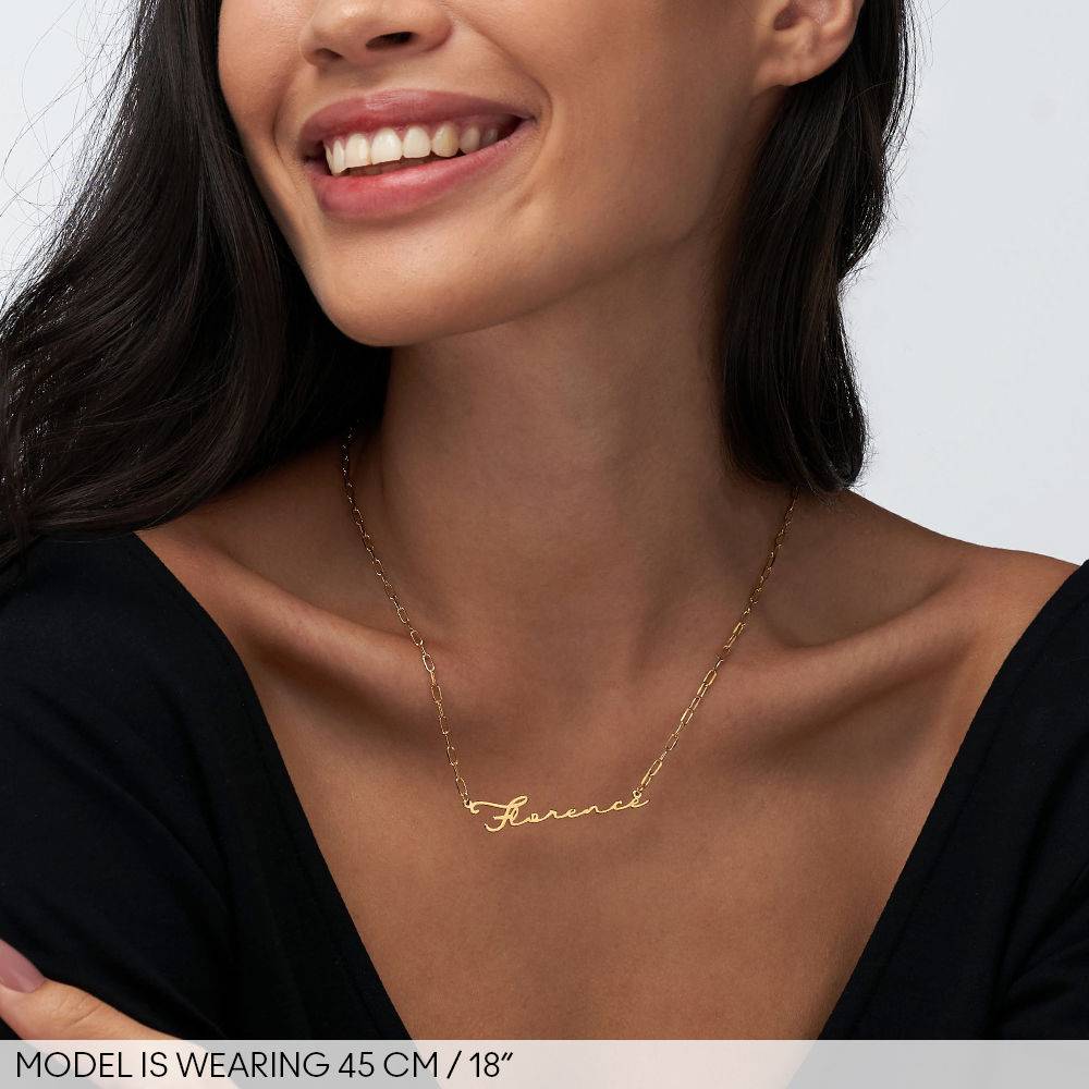 Signature Link Style Name Necklace in Gold Vermeil product photo
