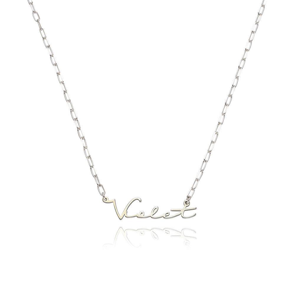 Signature Link Style Name Necklace in Sterling Silver-3 product photo