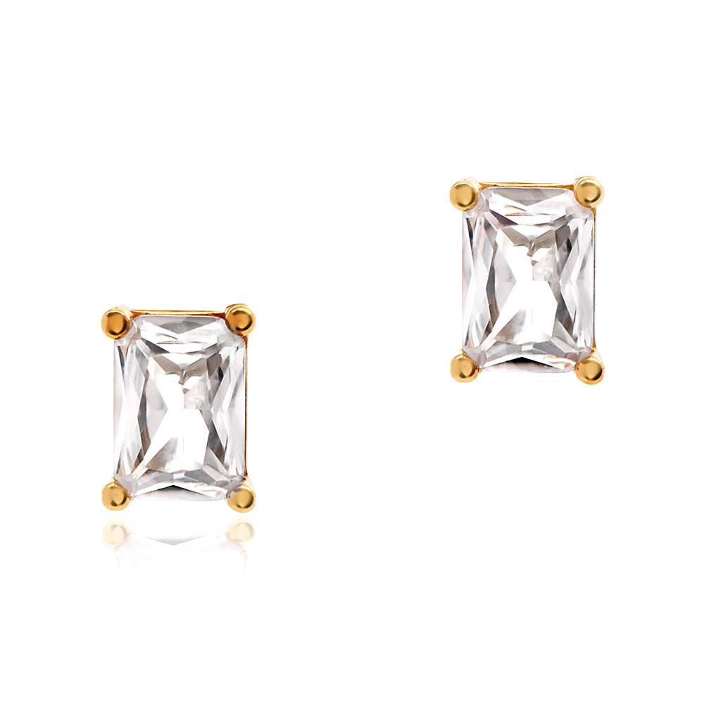 Lorelai Rectangle Stud Earrings in 18K Gold Plating-4 product photo