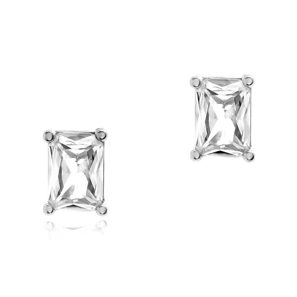 Lorelai Rectangle Stud Earrings in Sterling Silver-3 product photo