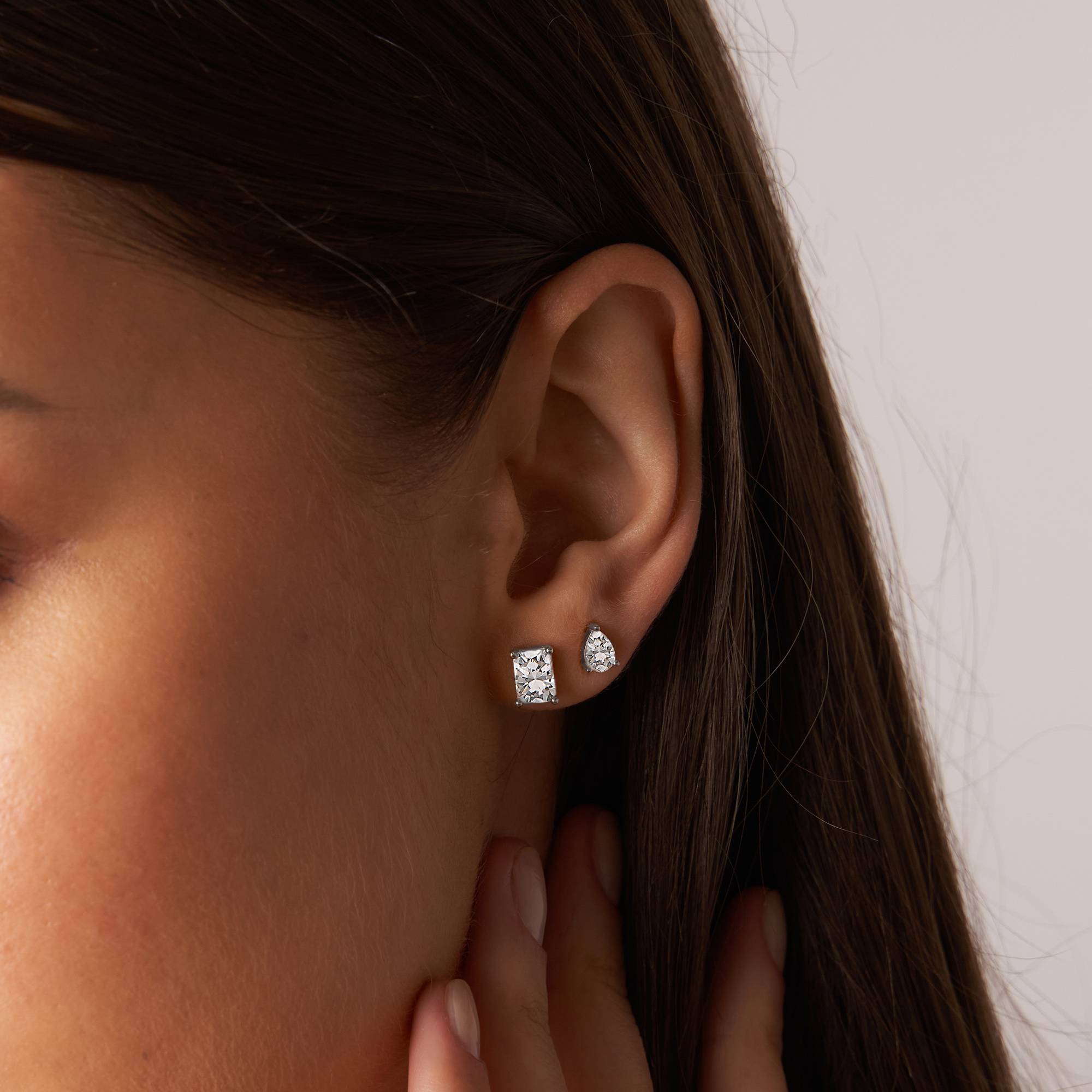 Boucles d'oreilles rectangulaires Lorelai en Argent 925-1 photo du produit