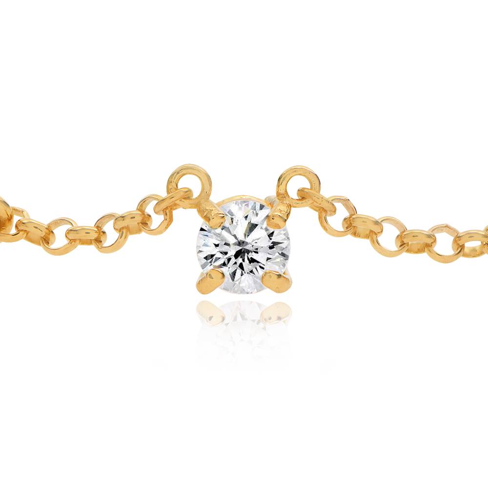 Liefdes Hart Naamketting Met 0,60CT Diamanten in 18K Gouden Plating-5 Productfoto