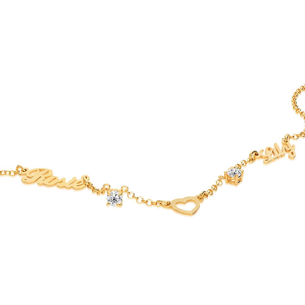 Collier de nom Lovers Heart avec diamants de 0,60 ct en vermeil d'or 18 carats-5 photo du produit