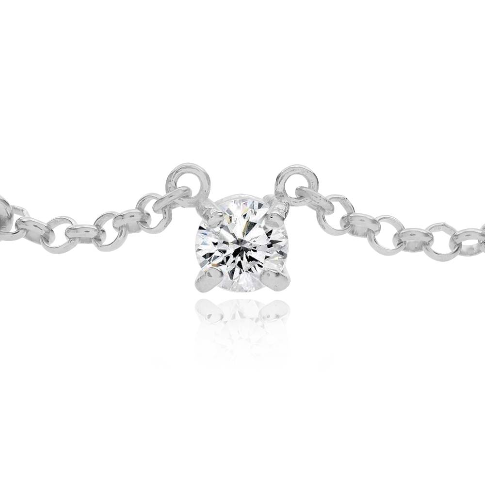 Liebhaber Herz Namenskette mit 0,60CT Diamanten in Sterlingsilber-6 Produktfoto