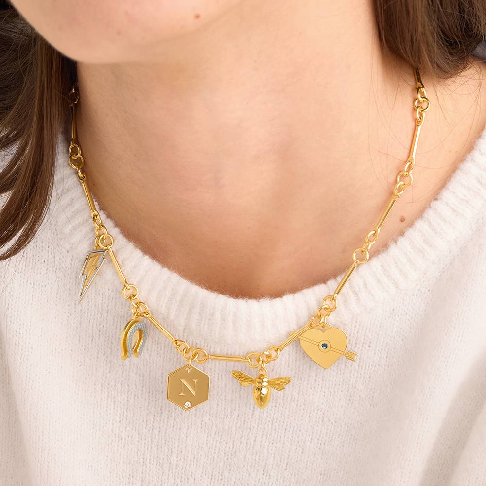 Luckiest Charms Necklace in Gold Finish-5 product photo