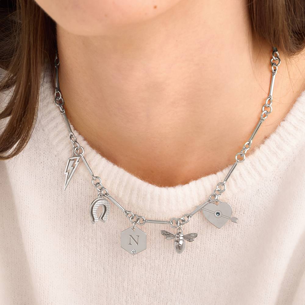 Luckiest Charms Necklace in Silver Finish-5 product photo