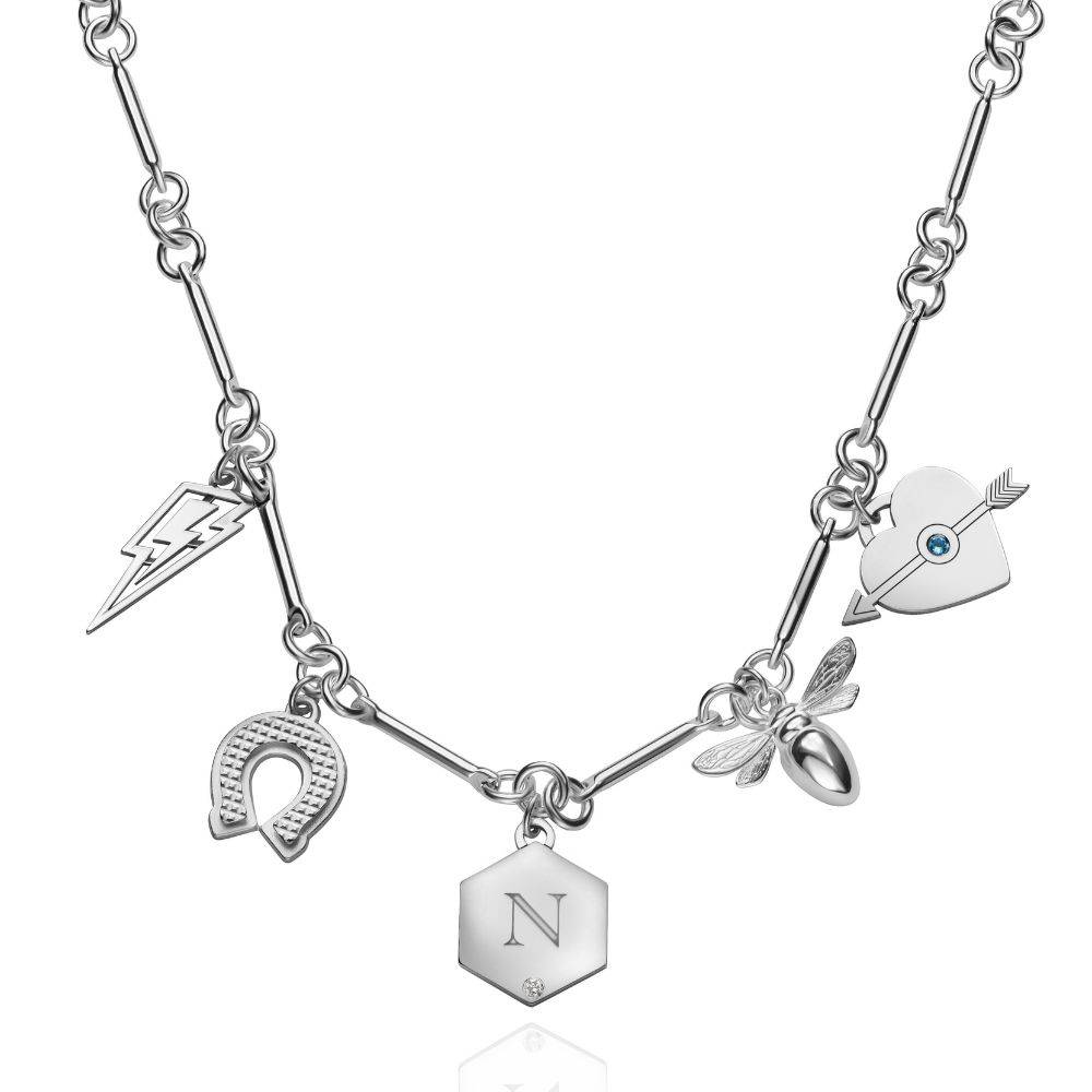 Luckiest Charms Necklace in Silver Finish-4 product photo