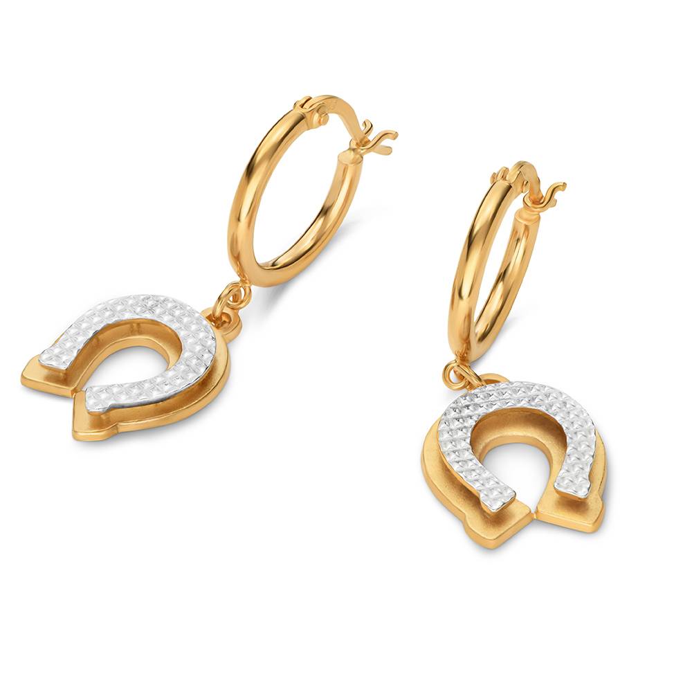 Lucky You Hoop Earrings in Gold Vermeil-3 product photo