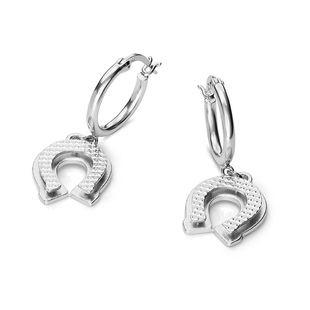 Lucky You Hoop Earrings in Sterling Silver-2 product photo