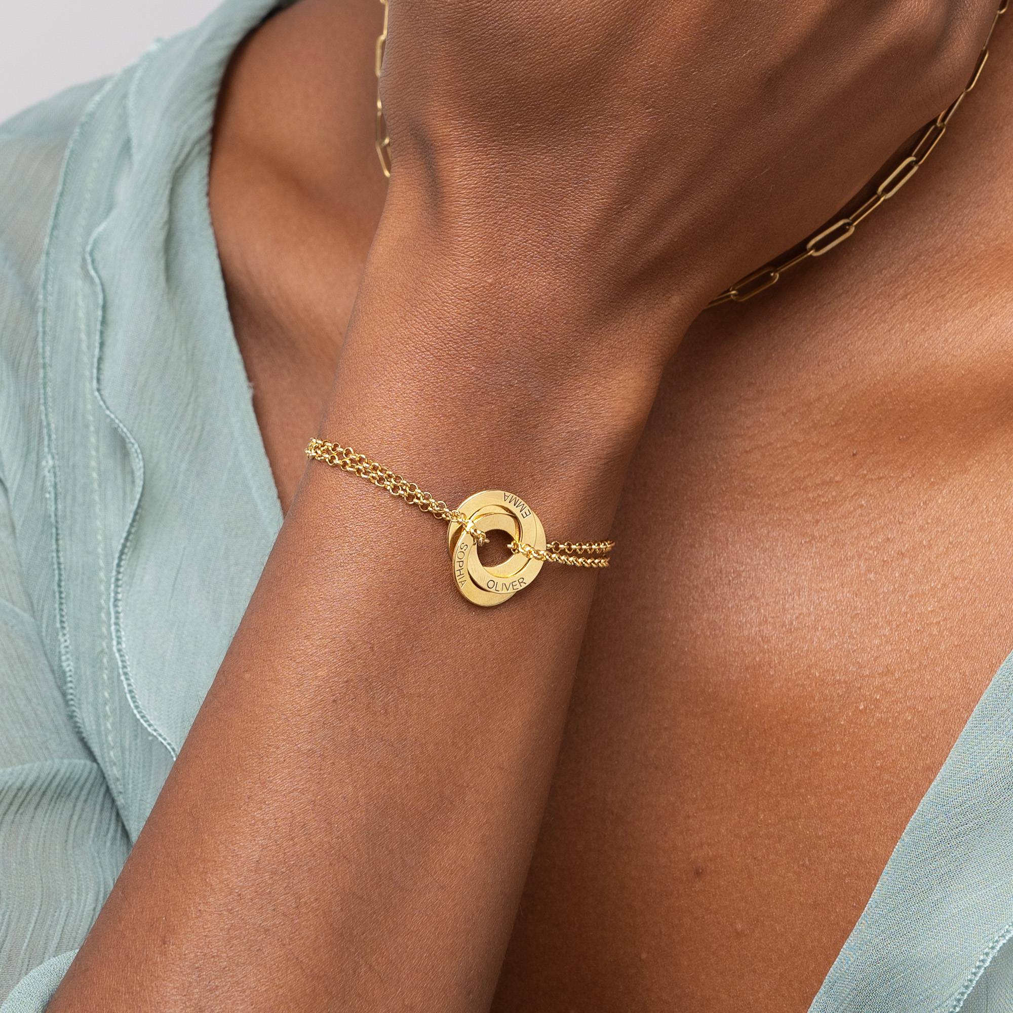 Bracelet en forme d'anneau russe Lucy en plaqué or 18 carats.-5 photo du produit