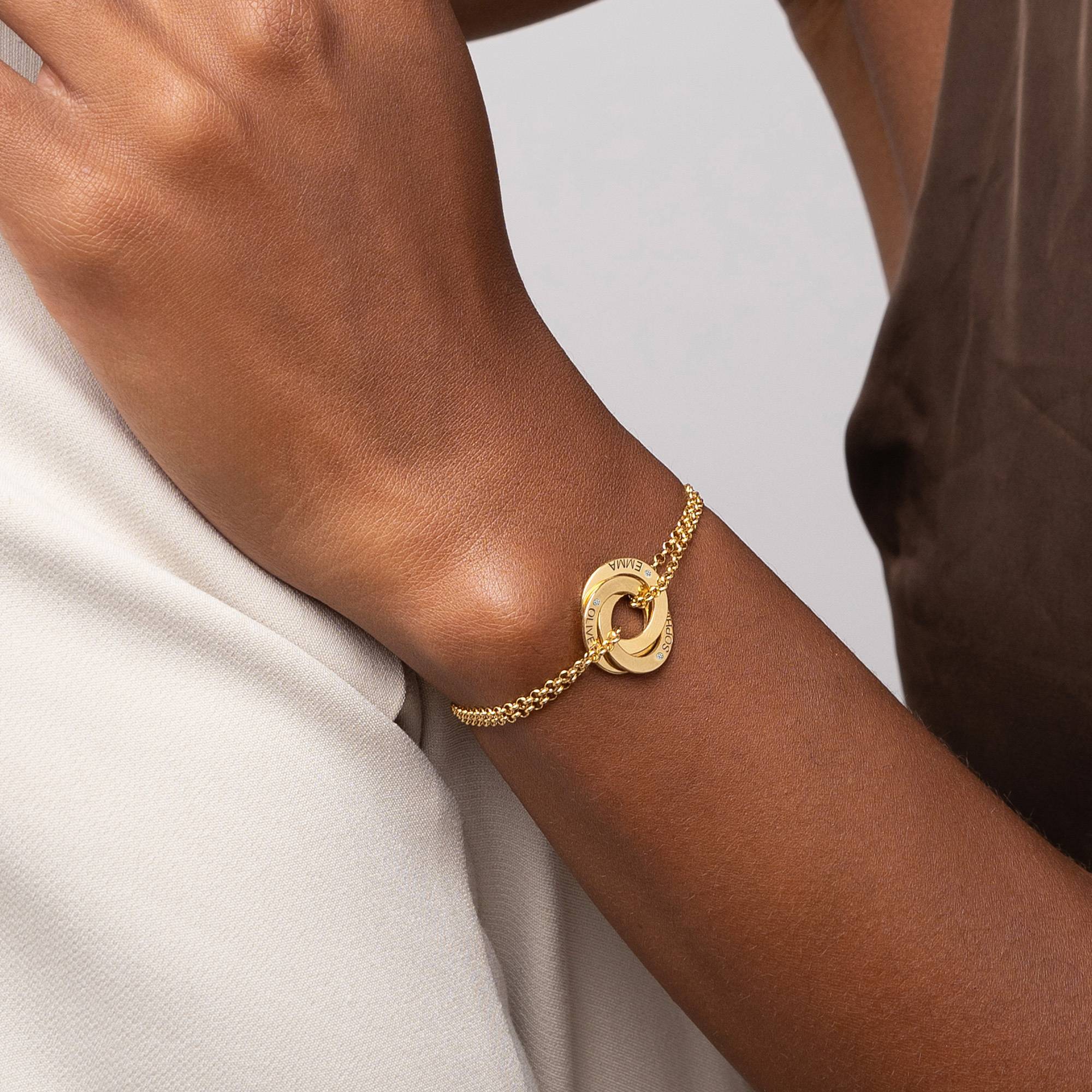 Bracelet Russian Ring Lucy avec Diamant en Vermeil d'Or 18 carats.-1 photo du produit
