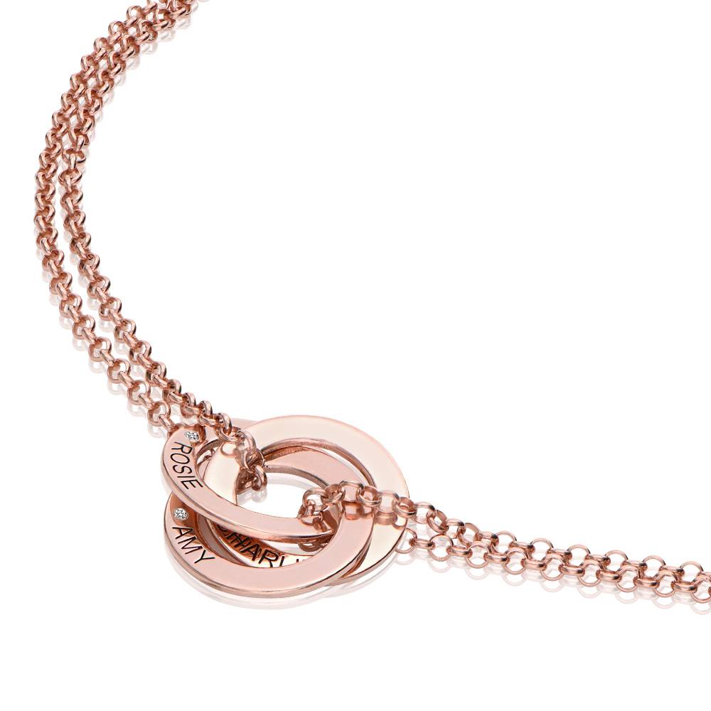 Lucy Russian Ring Bracelet with Diamond in 18K Rose Gold Plating-5 product photo