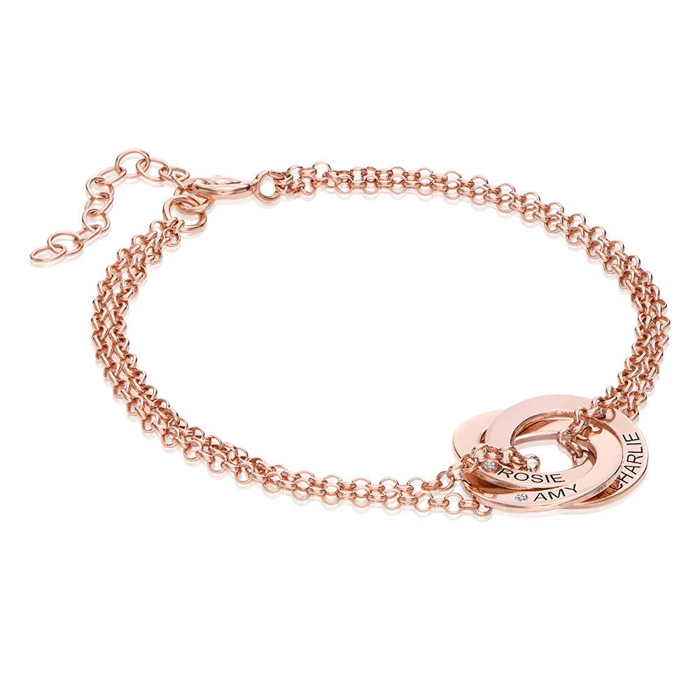 Lucy Russische Ring Armband met Diamanten in Rosé Verguld