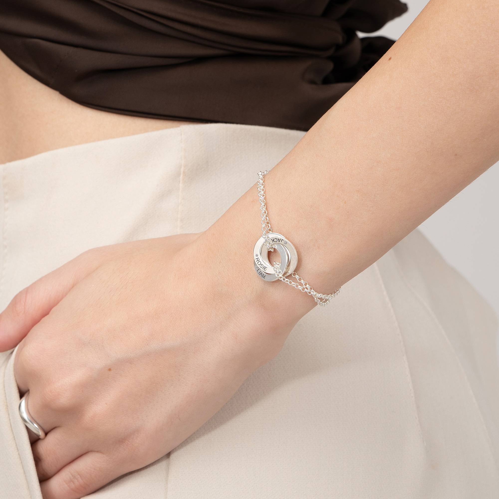 Bracelet russe Lucy avec diamant en argent sterling-3 photo du produit