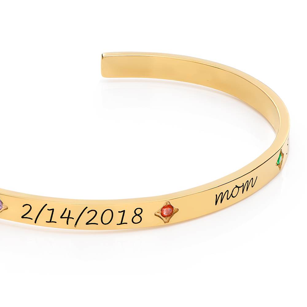Maeve Bangle Bracelet with Birthstones in 18ct Gold Vermeil-2 product photo