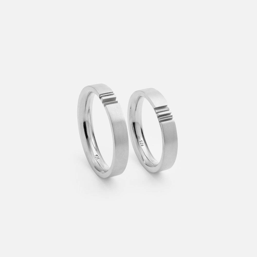 Matching Belofte Ringen met Initiaal in Zilver