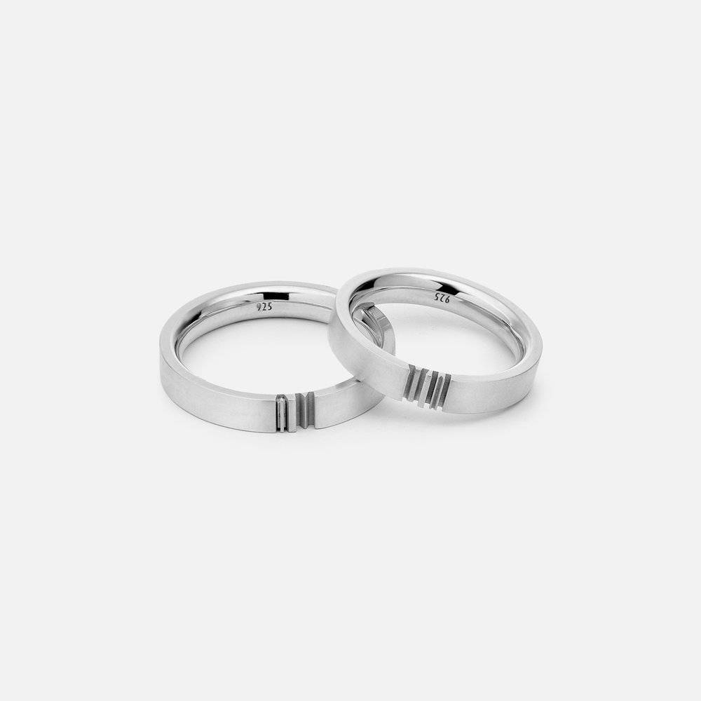Passende Initialen Ring-Set für Pärchen - 925er Sterlingsilber-4 Passende Initialen Ring-Set für Pärchen - 925er Sterlingsilber-4 Produktfoto