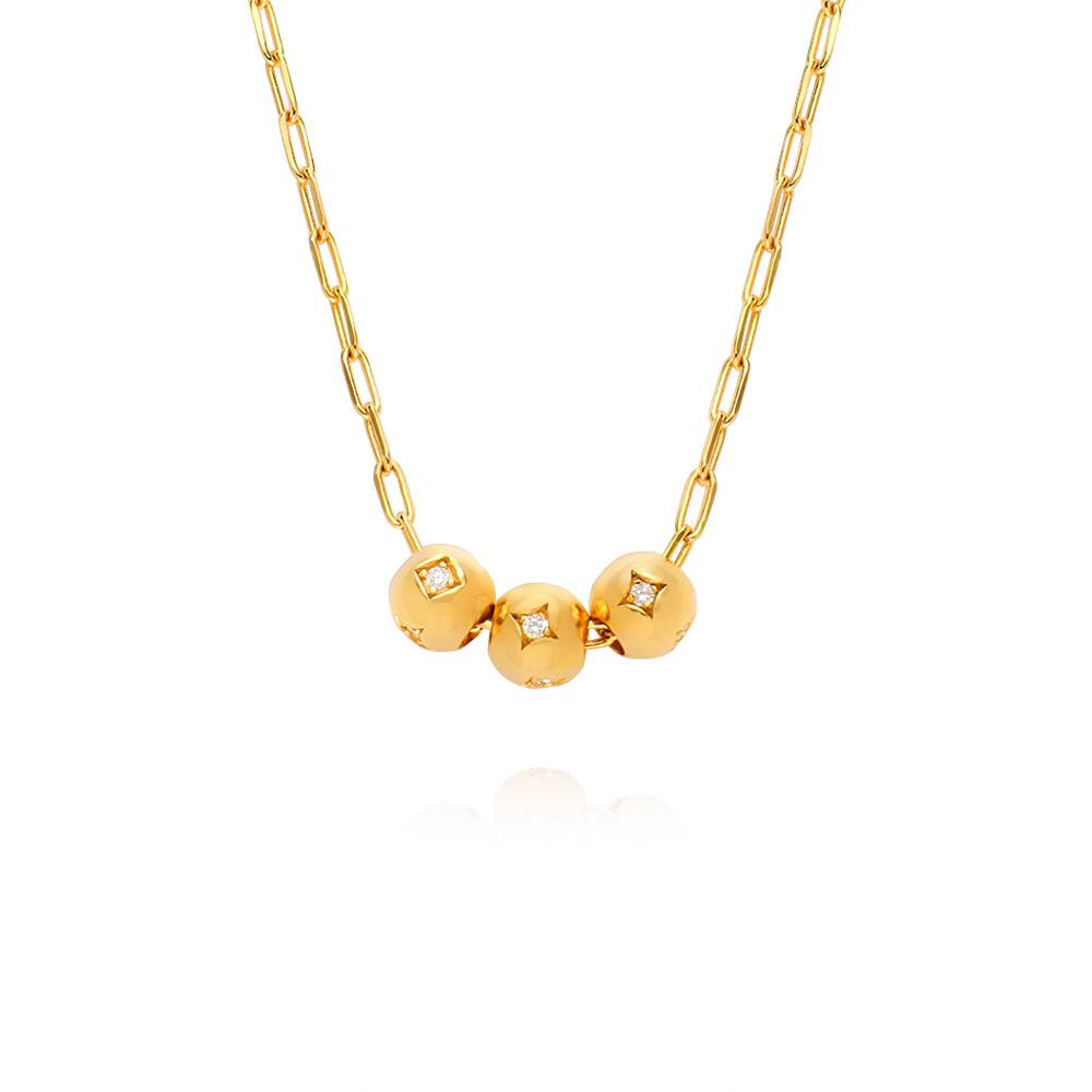 Maya Diamond Bead Pendant  Necklace in 18ct Gold Vermeil-2 product photo
