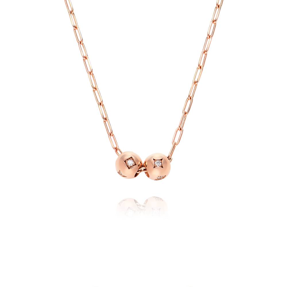Maya Diamond Bead Pendant Necklace in 18K Rose Gold Plating product photo