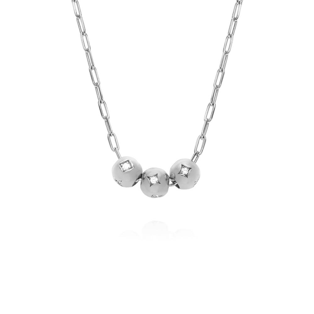 Maya Diamond Bead Pendant Necklace in Sterling Silver-2 product photo