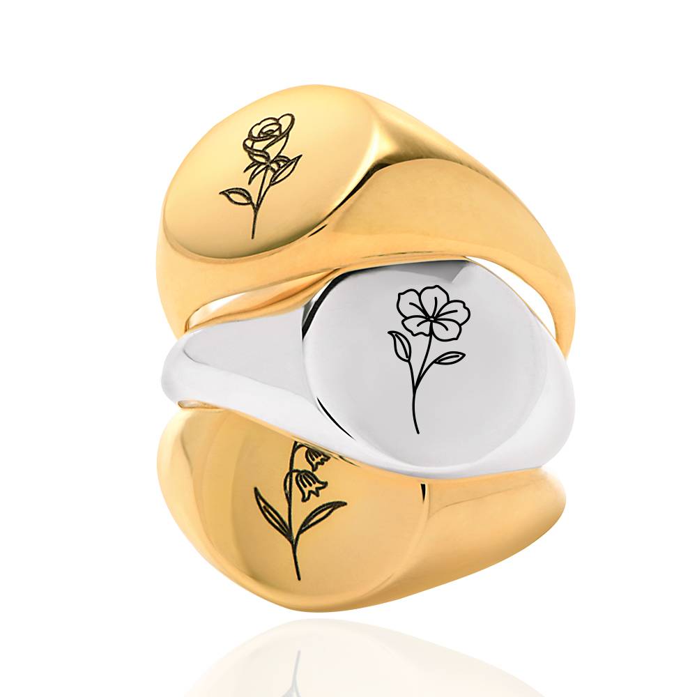 Prairie Birth Flower Ring in 18K Gold Vermeil MYKA