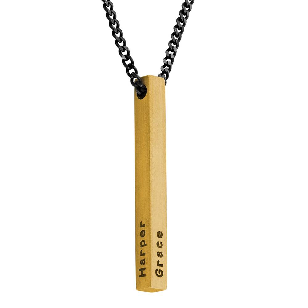 3D Bar Ketting voor Mannen in Verguld