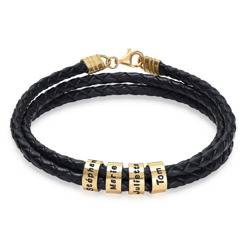 FUNEIA Armband voor dames, gouden armband met letters, hart, 18K