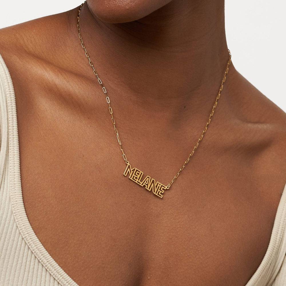 Outline Name Necklace in 18ct Gold Plating-5 product photo