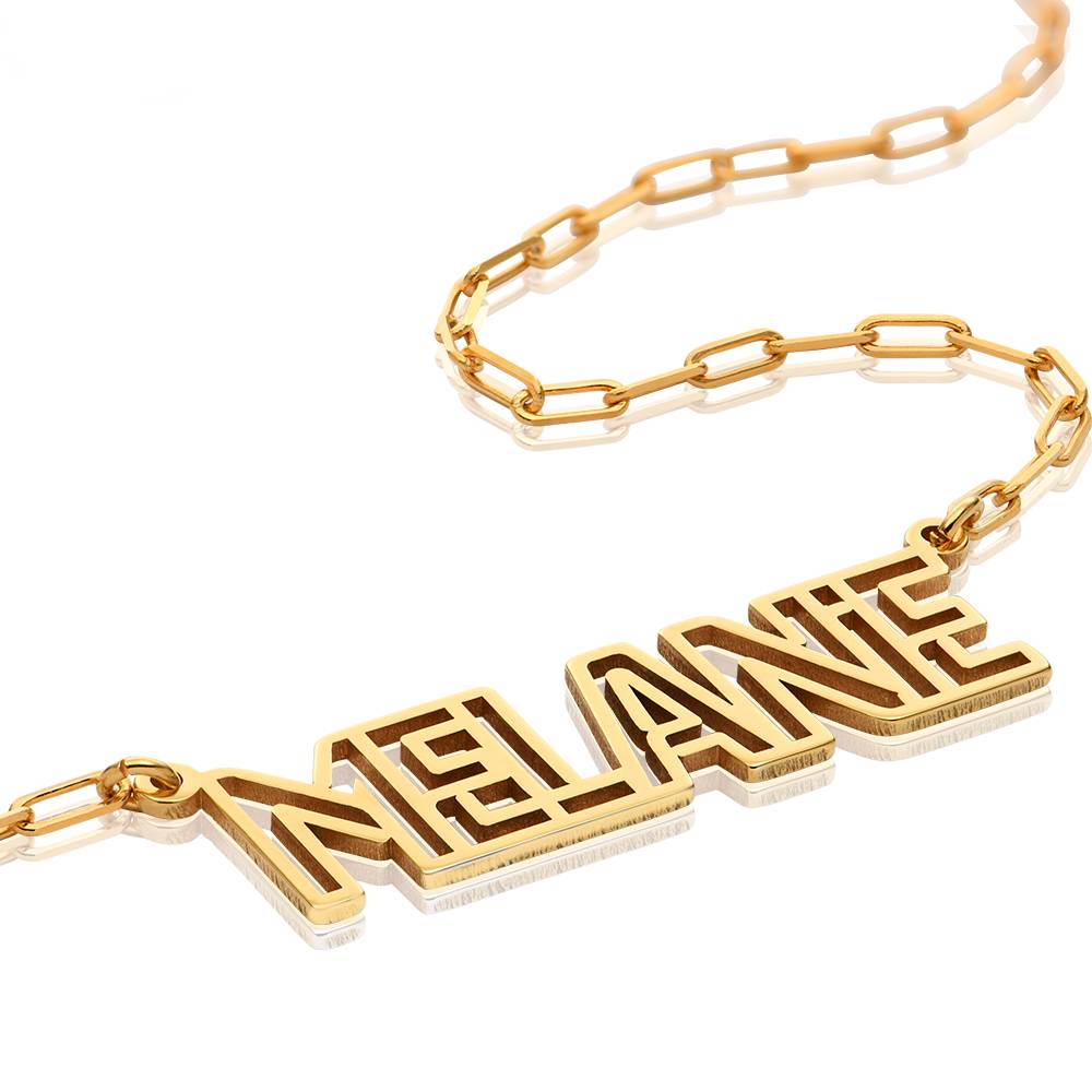 Metro Outline Name Necklace in 18K Gold Plating-2 product photo