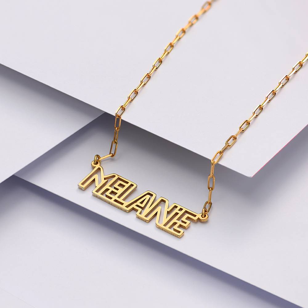 Outline Name Necklace in 18ct Gold Plating-3 product photo