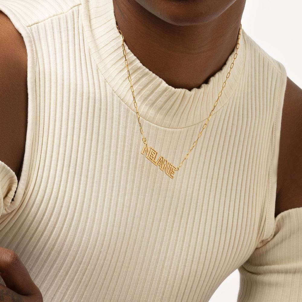 Outline Name Necklace in 18ct Gold Vermeil-4 product photo