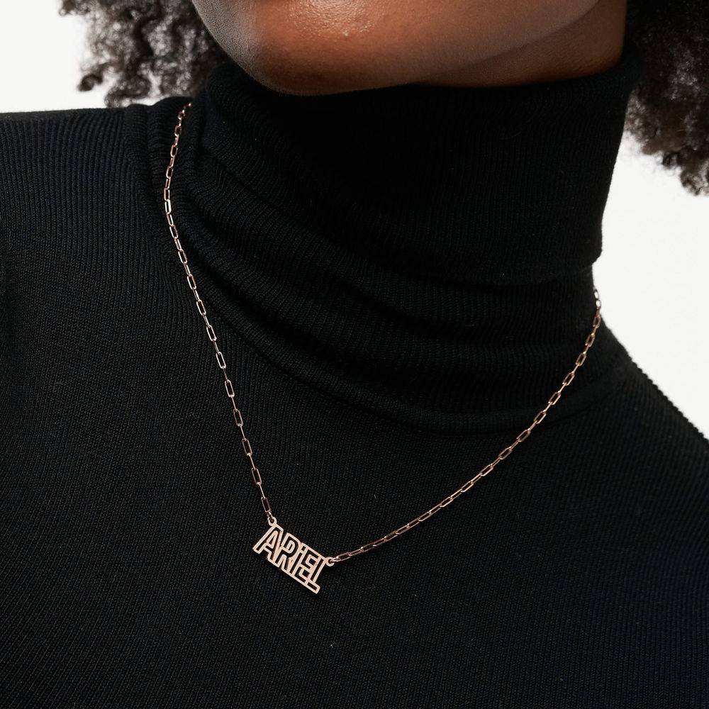 Outline Name Necklace in 18ct Rose Gold Plating-6 product photo