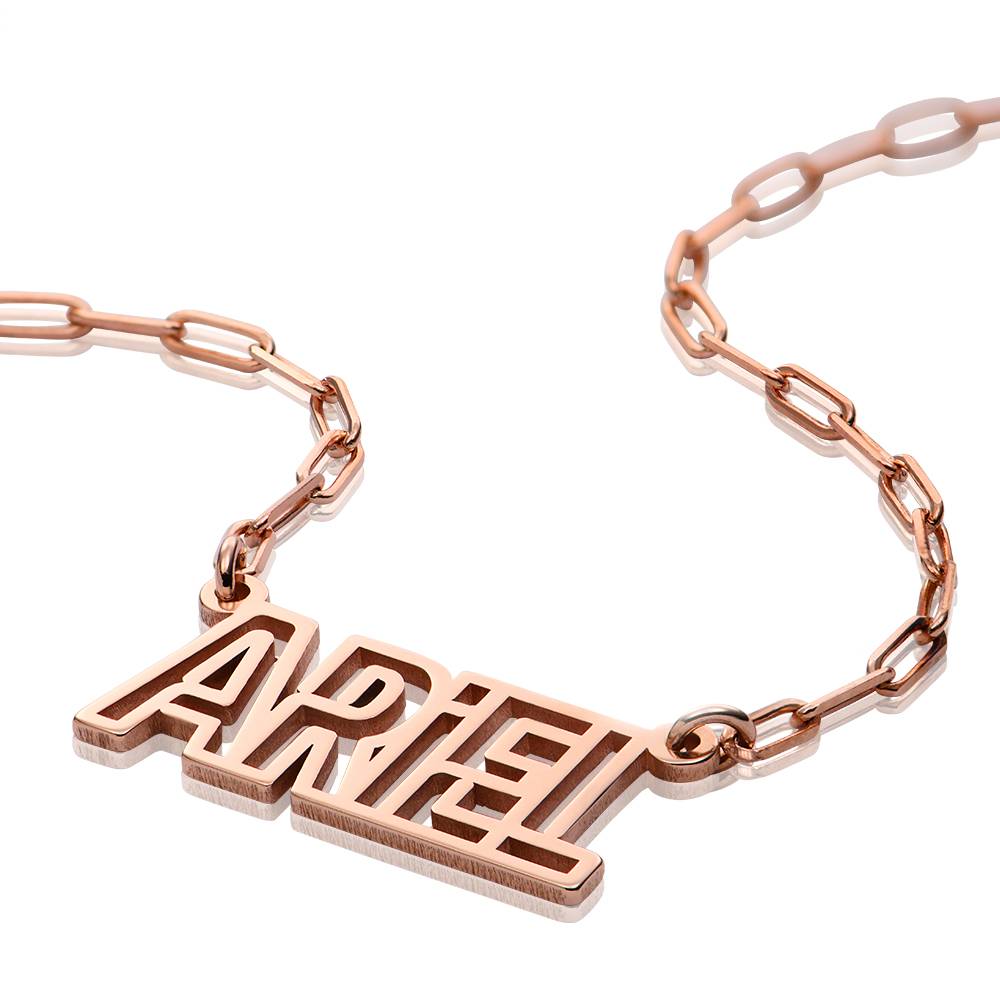 Outline Name Necklace in 18ct Rose Gold Plating-2 product photo