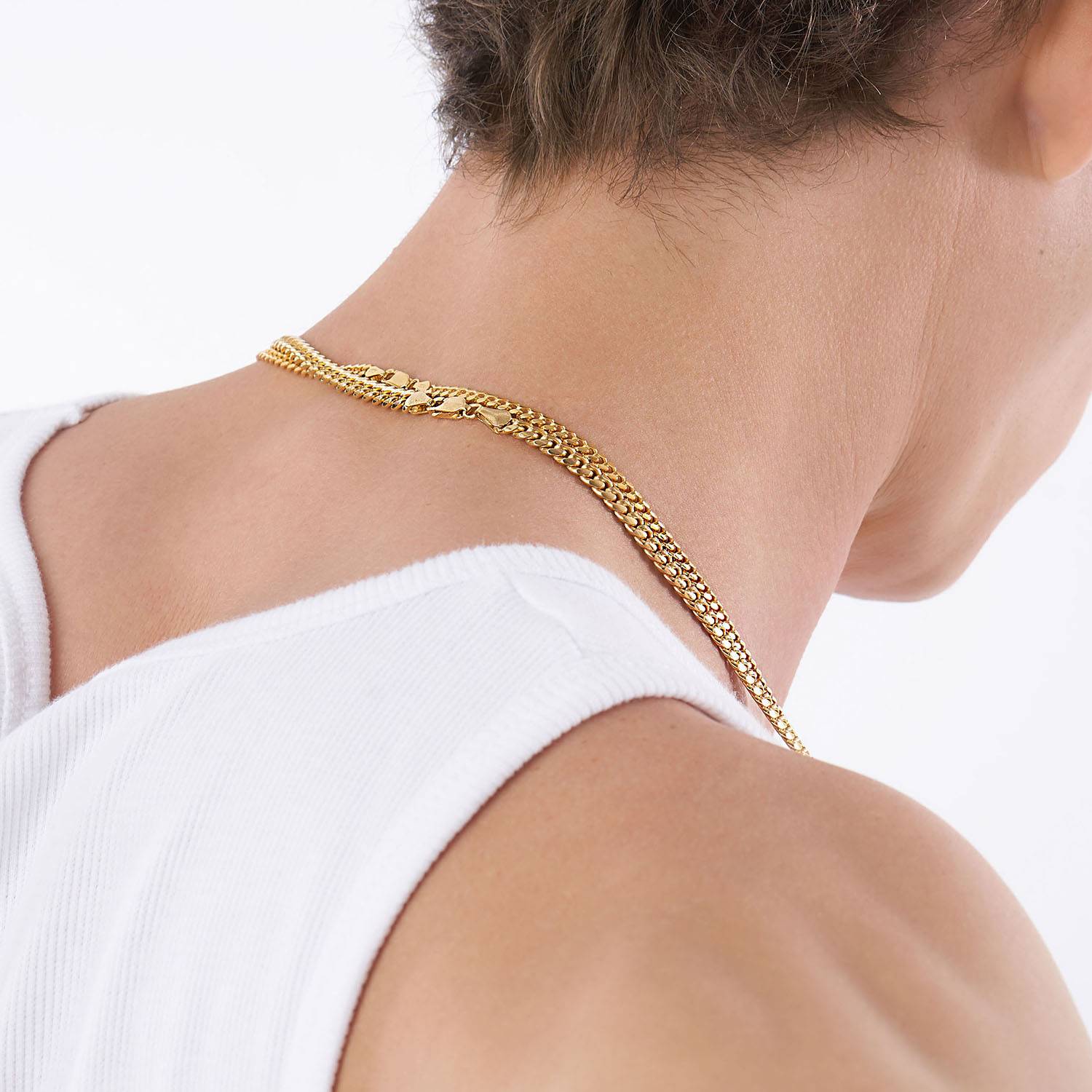 Chaîne à maillons Cubaine Miami en Plaqué Or-1 photo du produit