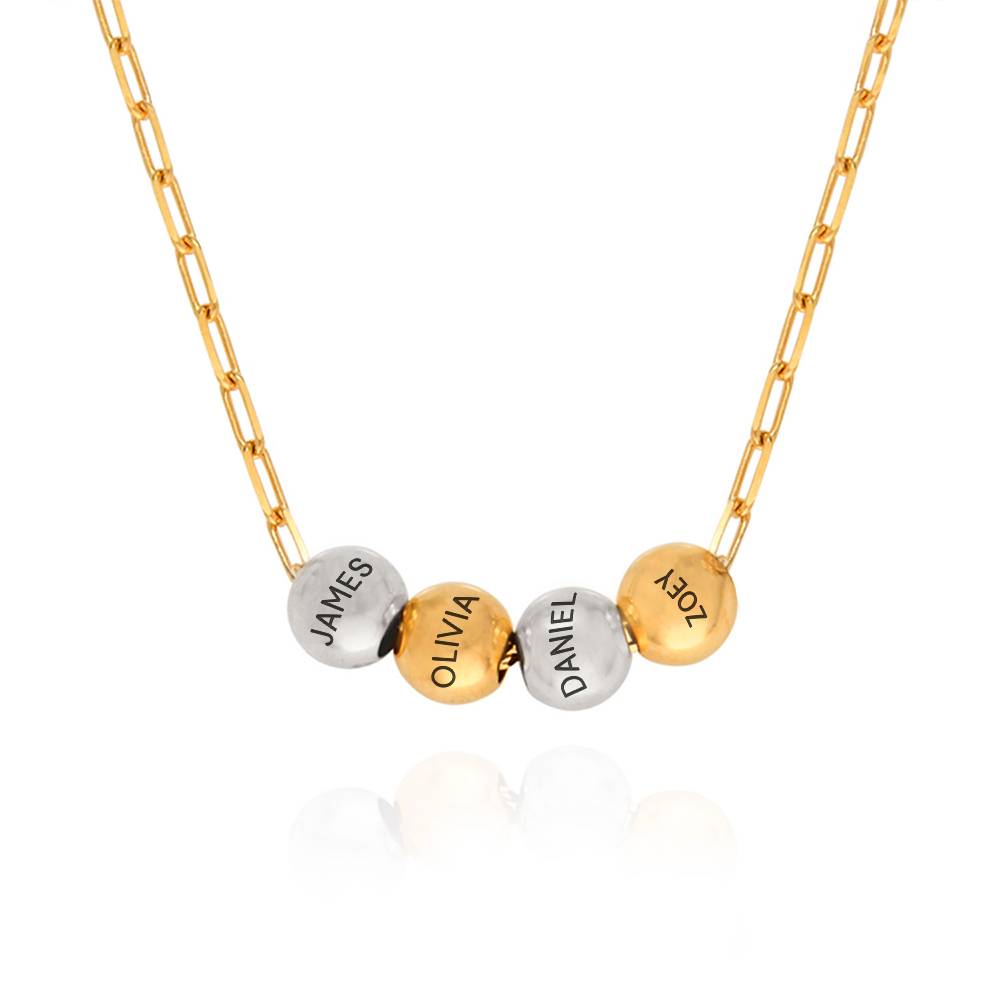 Mixed Metals Balance Bead Necklace with 18ct Gold Plating Link Chain-1 product photo