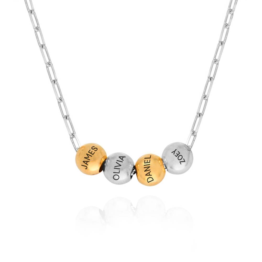 Collana con perline in equilibrio di metalli misti con catena a maglie in argento sterling-2 foto del prodotto