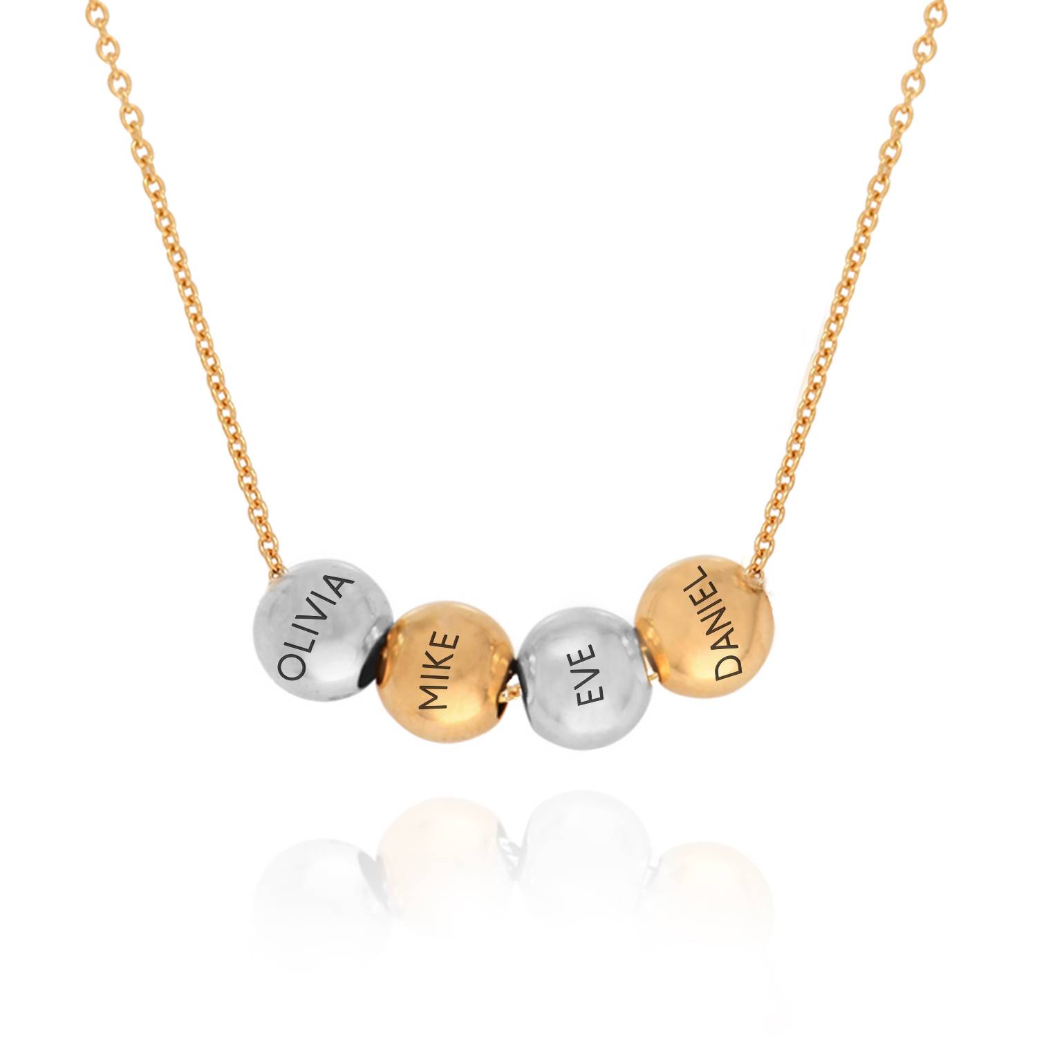 Balance Halskette aus gemischten Materialien mit 750er vergoldeter Kabelkette-2 Produktfoto