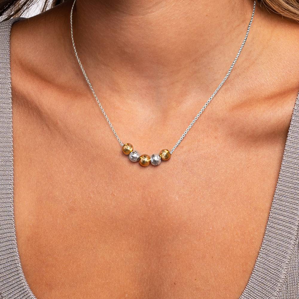 Mixed Metals Balance Charm Necklace with Sterling Silver Chain-5 product photo
