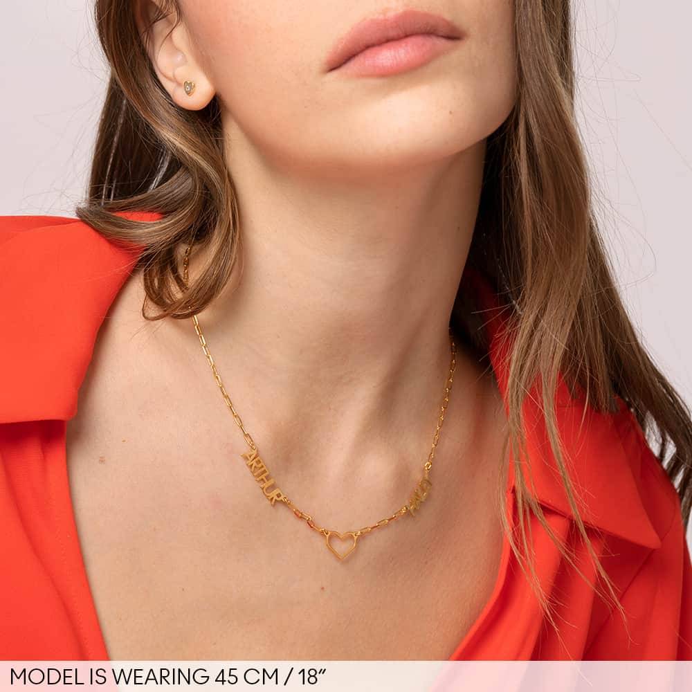 Modern Lovers Heart Name Necklace in 18K Gold Vermeil product photo