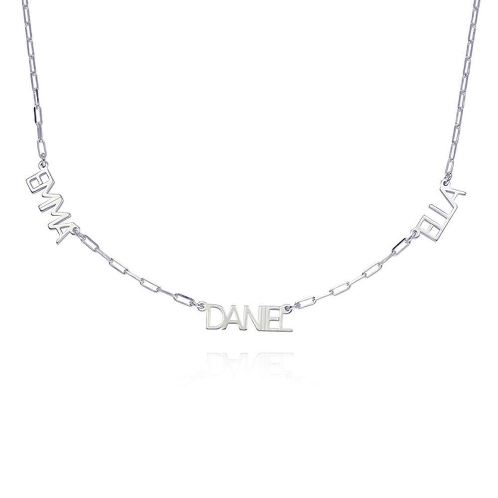 Modern Multi Name Necklace in Sterling Silver-4 product photo