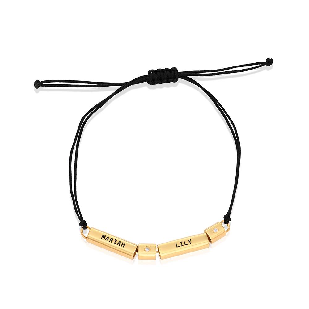 Pipes Bracelet / Anklet with Diamond in gold product photo