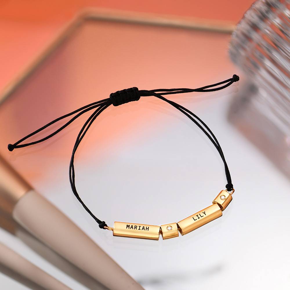 "Modern Tube" armband/enkelband met diamant in 18k goud vermeil-2 Productfoto