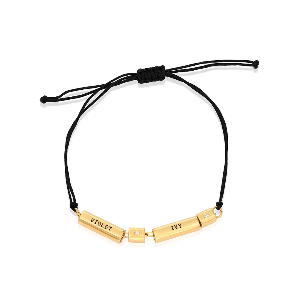 Modern Tube Bracelet / Anklet with Diamond in Gold Vermeil product photo
