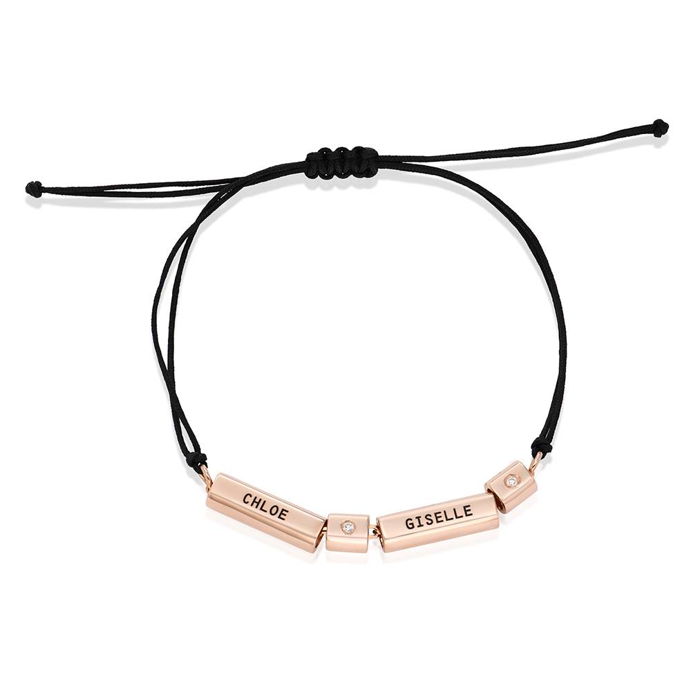 Modern Tube Bracelet / Anklet with Diamond in 18ct Rose Gold Plating product photo