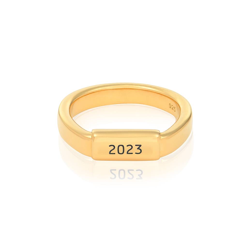 Moderner Tube Ring - 750er vergoldetes Silber Produktfoto
