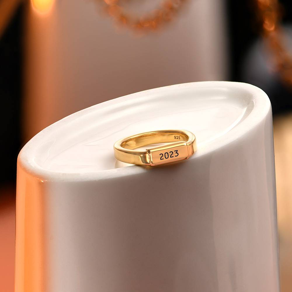 "Modern Tube" ring in 18k verguld goud-3 Productfoto