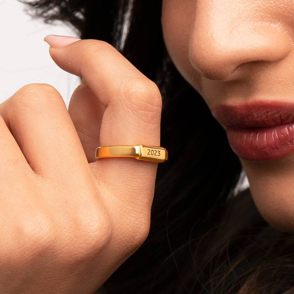 Modern Tube Ring in 18ct Gold Plating-3 product photo