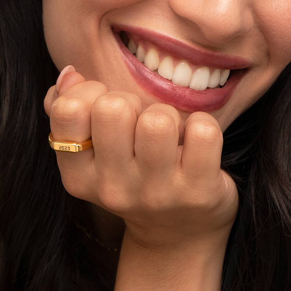 Modern Tube  Ring Gold plated product photo