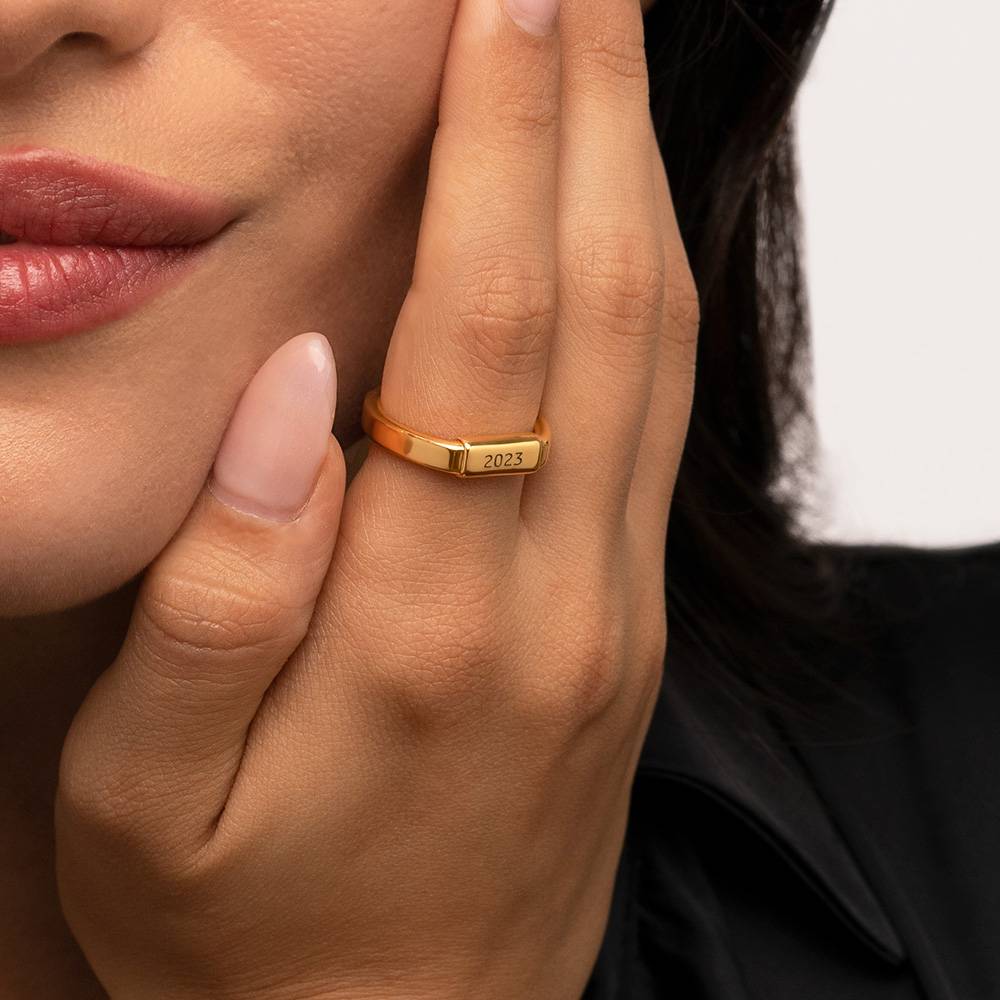 Modern Tube Ring in 18ct Gold Vermeil-1 product photo